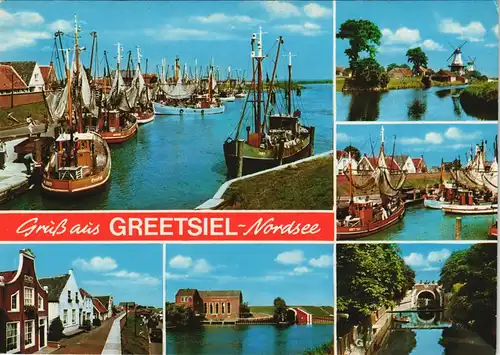 Greetsiel-Krummhörn Mehrbildkarte mit 5 Echtfoto-Ansichten 1980