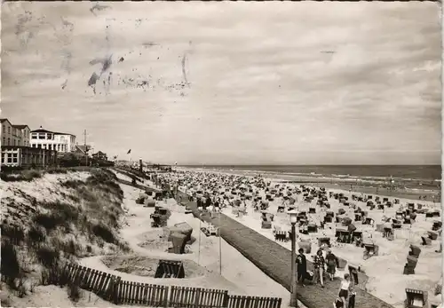 Ansichtskarte Wangerooge Meer Strand u. Promenade 1965