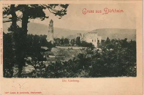 Bad Dürkheim Kloster Limburg Haardt (Ruine) 1900 gelaufen mit Stempel EDENKOBEN