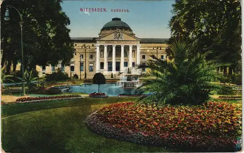 Ansichtskarte Wiesbaden Kurhaus, Palmen 1913