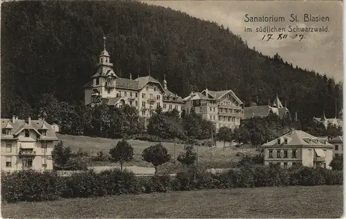 Ansichtskarte St. Blasien Sanatorium 1907
