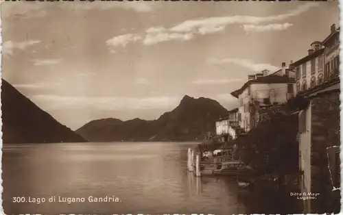 Ansichtskarte Gandria-Lugano Stadtpartie am See 1928