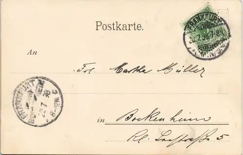 Postkaart Haarlem Windmühle. Brücke 1898