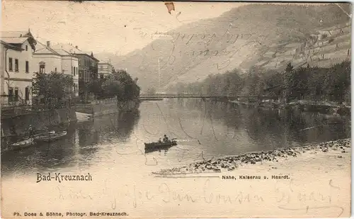 Ansichtskarte Bad Kreuznach Nahe Partie am Kurpark, Kaiserau u. Haardt 1902