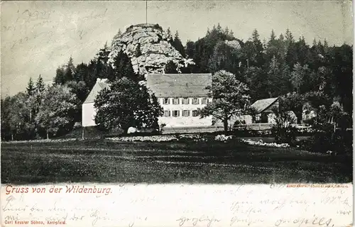 Ansichtskarte Wildenburg Gruss von der Wildenburg 1904   gel nach BOCKENHEIM