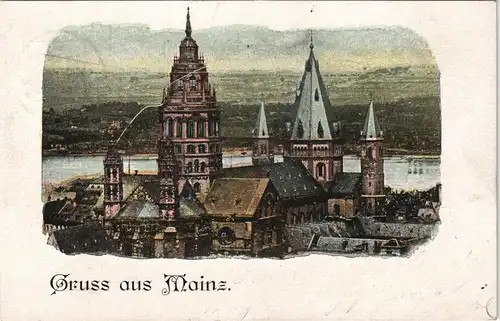 Ansichtskarte Mainz Künstlerlitho - Stadt 1898