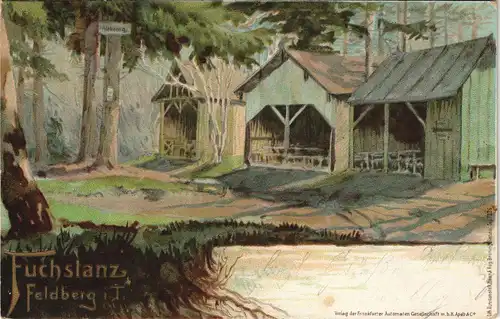 Ansichtskarte Königstein (Taunus) Fuchstanz, Restauration Künstlerlitho 1898