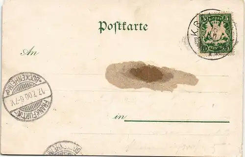 Litho AK Bad Dürkheim MB: Bahnhof, Kirche, Collonade - Engel 1900