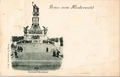 Ansichtskarte Rüdesheim (Rhein) National-Denkmal / Niederwalddenkmal 1898