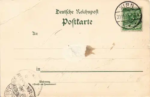 Ansichtskarte Kirn Kyrburg - Mehrbild mit Ankunftsstempel Bockenheim 1898