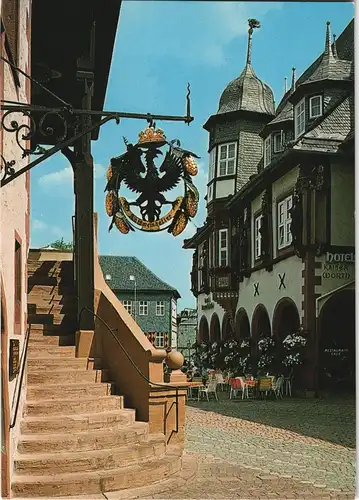 Ansichtskarte Goslar Rathaus u. Kaiserworth Hotel 1975