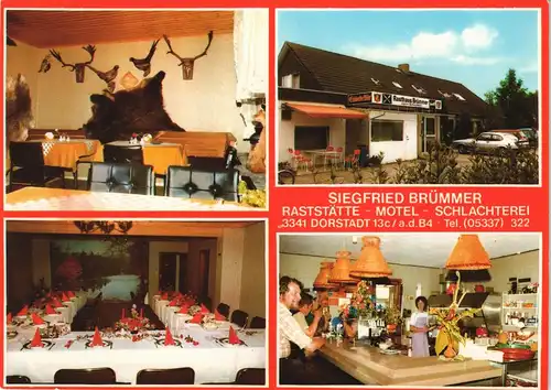 Dorstadt Mehrbild-AK RASTSTÄTTE MOTEL SCHLACHTEREI SIEGFRIED BRÜMMER 1970