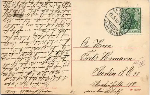 Polsnitz-Freiburg in Schlesien Pełcznica Świebodzice Stadtpartie 1910