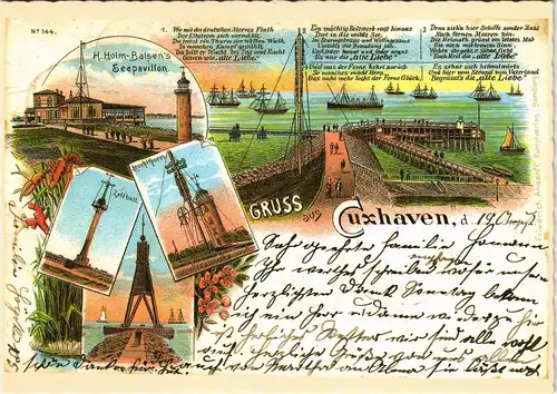 Cuxhaven Mehrbildkarte Nachdruck aus der Gegend um die Alte Liebe 1990  REPRINT