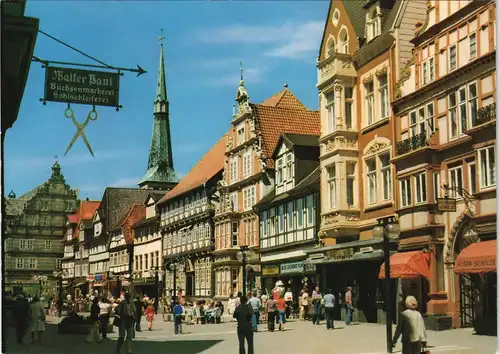 Hameln Osterstraße mit  Marktkirche, Stiftsherrenhaus und Leisthaus 1980