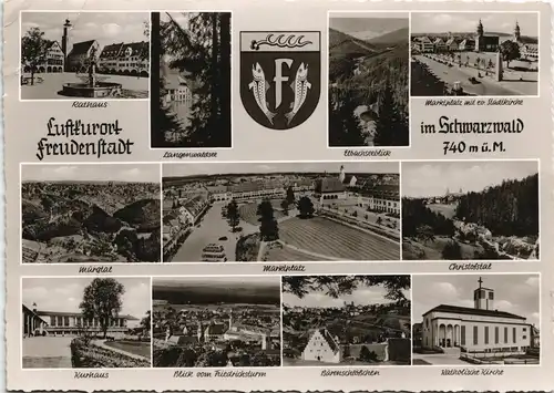 Ansichtskarte Freudenstadt Mehrbildkarte mit div. Ortsansichten 1960