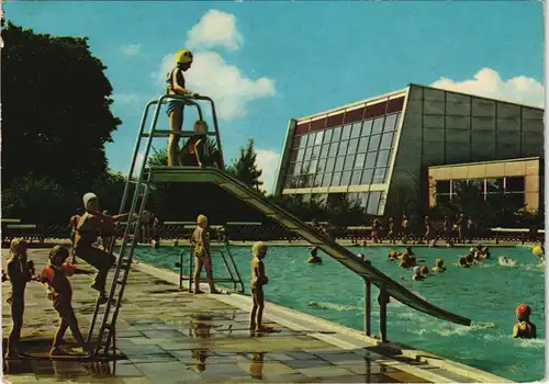 Ansichtskarte Lebenstedt-Salzgitter Schwimmbad - Rutsche 1975