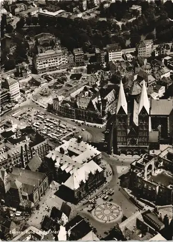 Ansichtskarte Bremen Luftbild Markt und Baustelle 1961