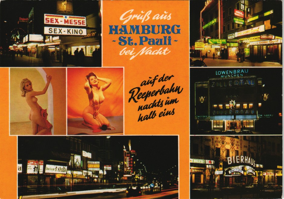 St Pauli Hamburg Reeperbahn Erotik Nackt Nude Mb Bei Nacht 1989 Nr