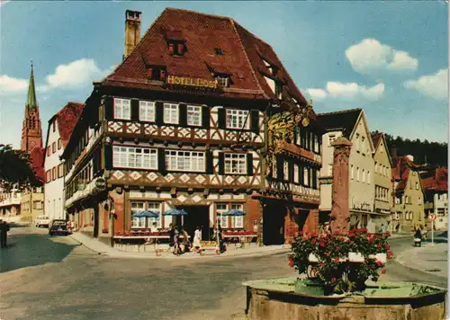 Ansichtskarte Nagold Hotel Post Strassen Ansicht 1970