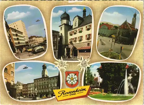 Ansichtskarte Rosenheim Mehrbildkarte mit Stadtteilansichten 1970