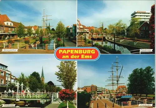 Papenburg (Ems) Mehrbildkarte mit Stadtmitte und Ortsansichten 1990