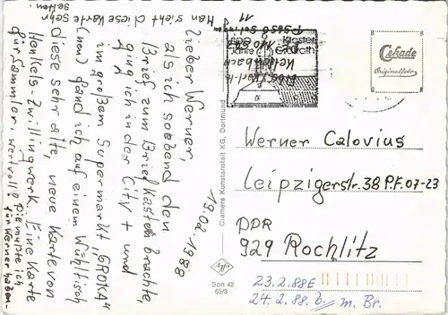 Ansichtskarte Solingen Stadtteilansicht Partie am Zwillingswerk 1988/1965