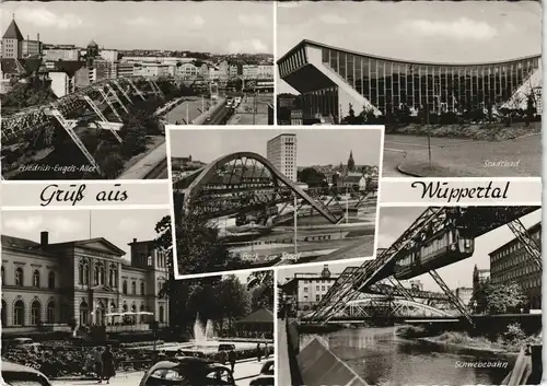 Wuppertal Mehrbildkarte mit Stadtbad, Stadtteilansichten uvm. 1965