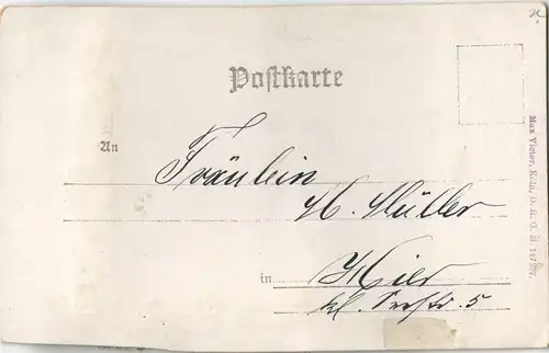 Ansichtskarte Frankfurt am Main Römer, Edelweiss (Handgebastelt) 1903