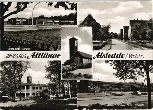 Altlünen-Lünen (Westfalen) Alstedde - Urnenfeld, Alstedder-Straße, Schulen 1972