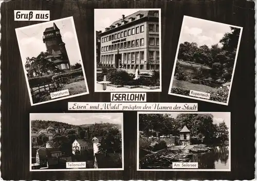 Ansichtskarte Iserlohn Danzturm, Rupenteich, Seilersee 1966