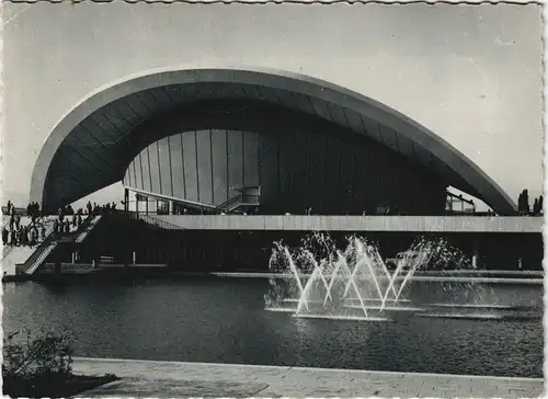 Ansichtskarte Tiergarten-Berlin Kongreßhalle, Springbrunnen 1961