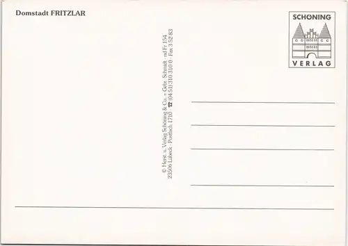 Fritzlar Mehrbild-AK 4 Ansichten Domstadt Romantisches Fritzlar 1990