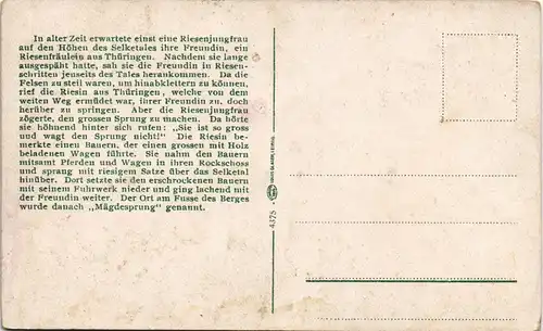 Ansichtskarte Mägdesprung-Harzgerode Die Sage vom Mägdesprung 1916/1919 #