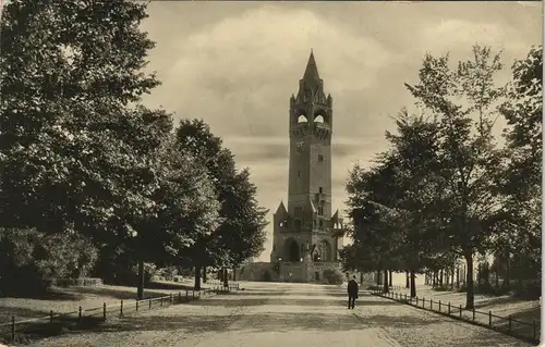 Ansichtskarte Grunewald-Berlin Kaiser-Wilhelm-Turm - Straße, Fotokarte 1928