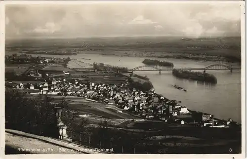 Rüdesheim (Rhein) Rhein Panorama Blick v. National Denkmal 1930