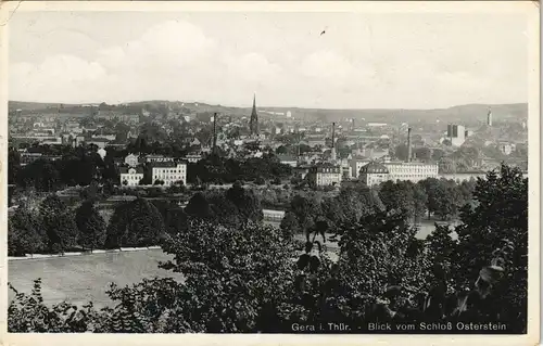 Ansichtskarte Gera Blick vom Schloß Osterstein Panorama-Ansicht 1934