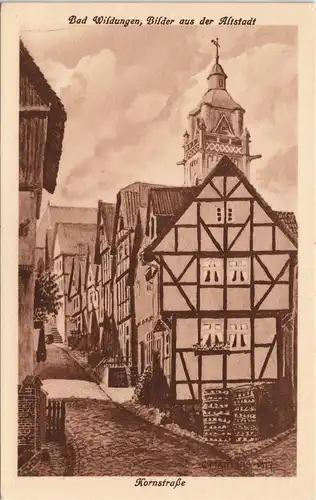Ansichtskarte Bad Wildungen Bild aus der Altstadt Kornstraße 1920
