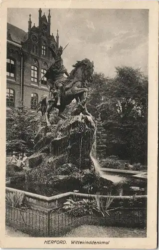 Ansichtskarte Herford Wittekind-Denkmal, Haus 1918