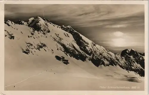 Ansichtskarte Ehrwald Schneefernerkopf (Berg), Sonne Stimmungsbild 1938