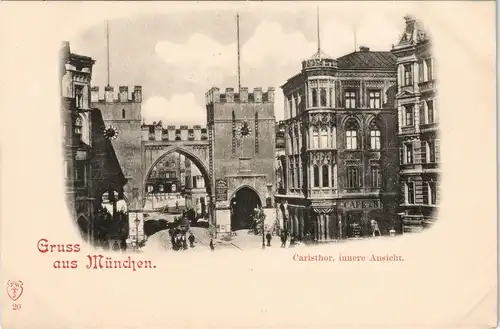 Ansichtskarte München Karlstor, Innere Ansicht - Cafe 1900