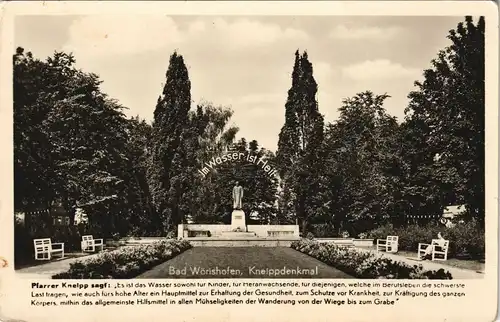 Ansichtskarte Bad Wörishofen Kneippdenkmal - Brunnen 1932