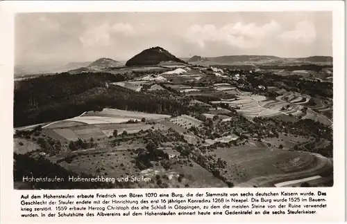 Ansichtskarte Hohenstaufen-Göppingen Luftbild mit historien Text 1934