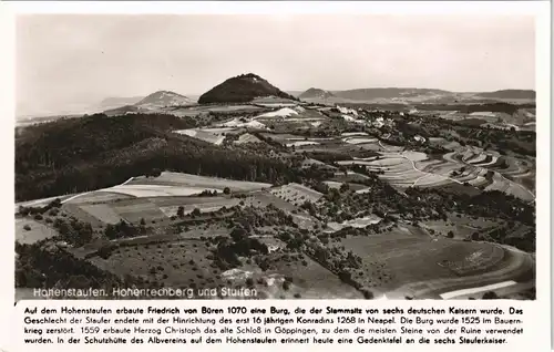 Ansichtskarte Hohenstaufen-Göppingen Luftbild Stuifen historien Text 1934