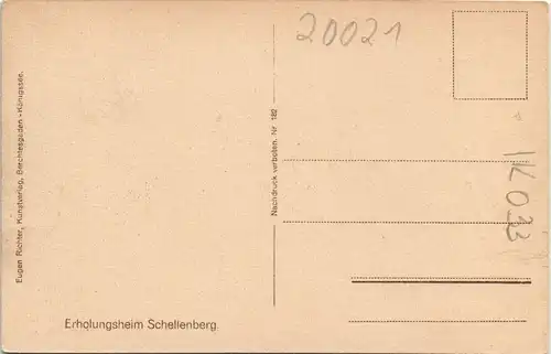 Ansichtskarte Berchtesgaden Erholungsheim Schellenberg, 1928