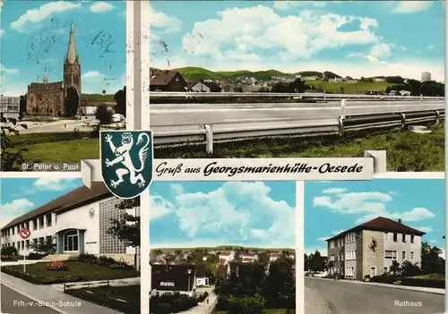 Georgsmarienhütte  Ortsteil Oesede, Schule, Rathaus, Kirche, Schnellstraße 1971