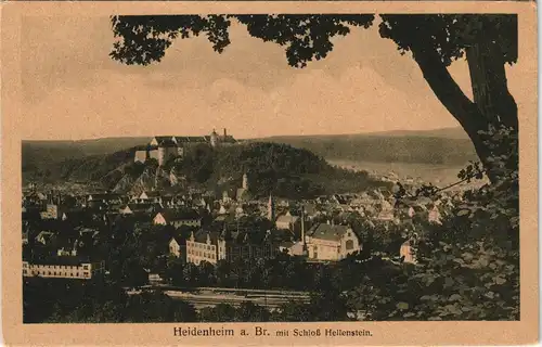 Ansichtskarte Heidenheim an der Brenz Stadt Fabrik Bahnstrecke 1928