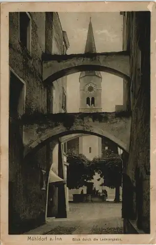 Ansichtskarte Mühldorf am Inn Lederergasse 1926