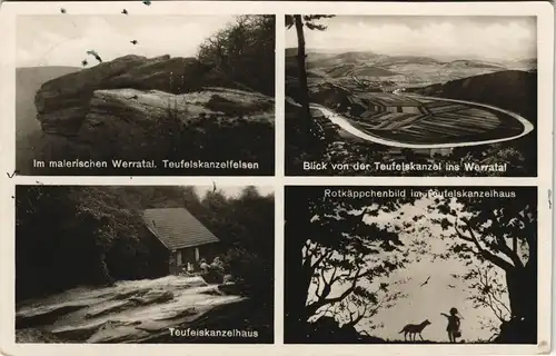 Bad Blankenburg Teufelskanzelfelsen, Rotkäppchenbild, Teufelskanzelhaus 1932