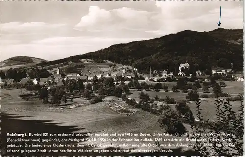 Ansichtskarte Sulzburg Blick auf die Stadt 1963